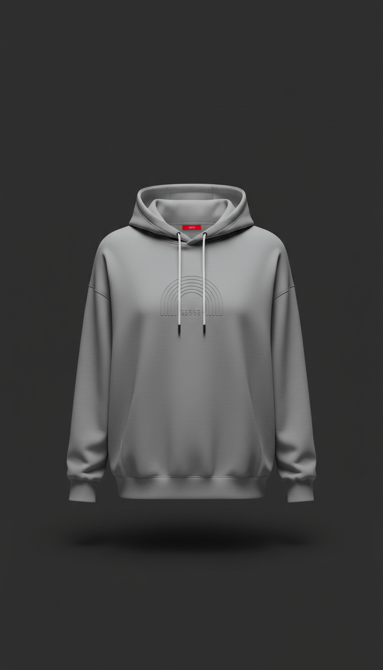 Cloud Grey Relaxed Hoodie Minimal Branding