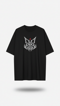 Oversized Jet Black Logo Tee