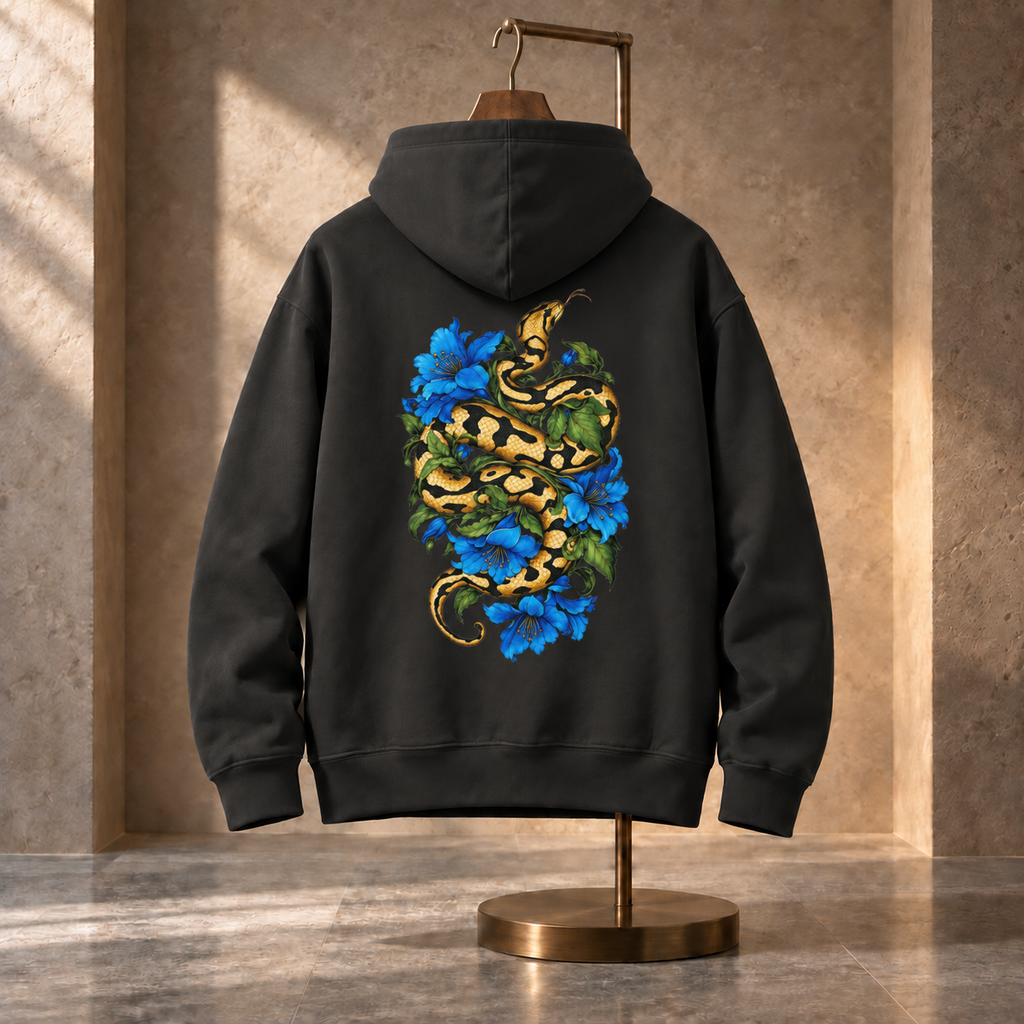 THE SERPENT BLOOM ONYX HOODIE